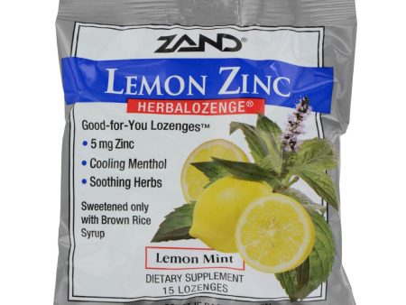 Zand Herbalozenge Lemon Zinc Lemon - 15 Lozenges - Case Of 12 Online now