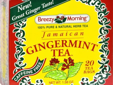 Breezy Morning Teas Jamaican Gingermint - 20 Tea Bags For Discount