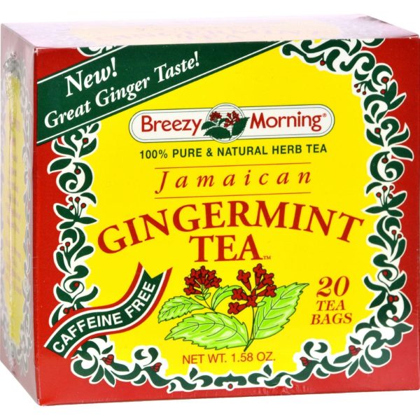 Breezy Morning Teas Jamaican Gingermint - 20 Tea Bags For Discount