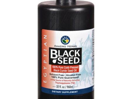 Amazing Herbs Black Seed Oil - Cold Pressd - Egyptian - 32 Fl Oz Supply