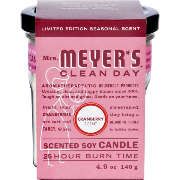 Mrs. Meyer s Soy Candle - Cranberry - 4.9 Oz Supply