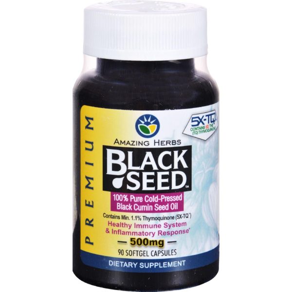 Amazing Herbs Black Seed Black Cumin Seed Oil - 90 Softgels For Cheap