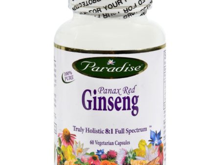 Paradise Herbs Panax Red Ginseng - 60 Vegetarian Capsules Supply