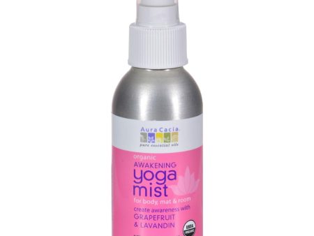 Aura Cacia Organic Yoga Mist - Awakening Grapefruit And Lavandin Orange - 4 Oz on Sale