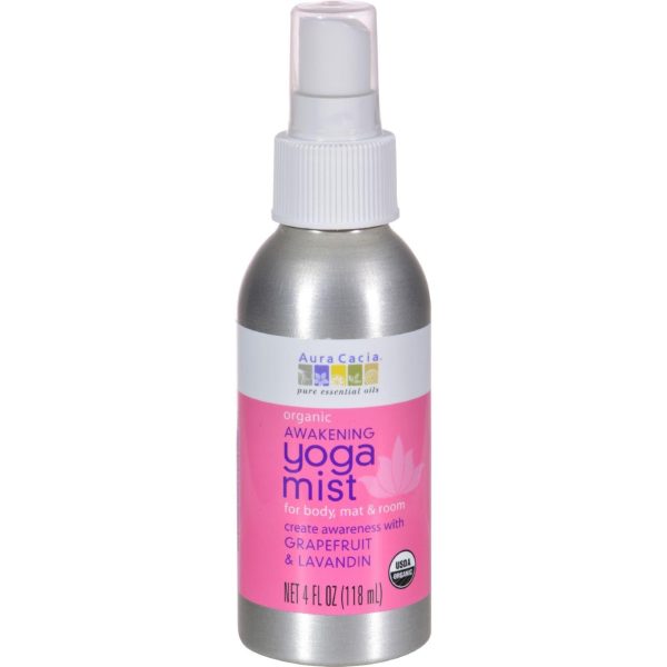 Aura Cacia Organic Yoga Mist - Awakening Grapefruit And Lavandin Orange - 4 Oz on Sale