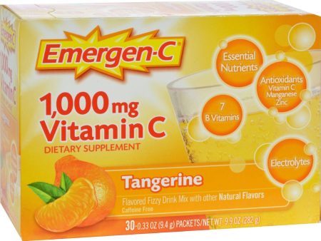 Alacer Emergen-c Vitamin C Fizzy Drink Mix Tangerine - 1000 Mg - 30 Packets Sale