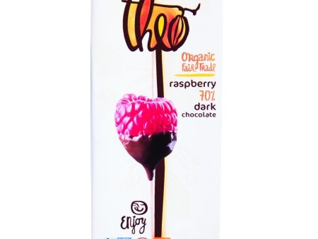 Theo Chocolate Organic Chocolate Bar - Classic - Dark Chocolate - 70 Percent Cacao - Raspberry - 3 Oz Bars - Case Of 12 Online