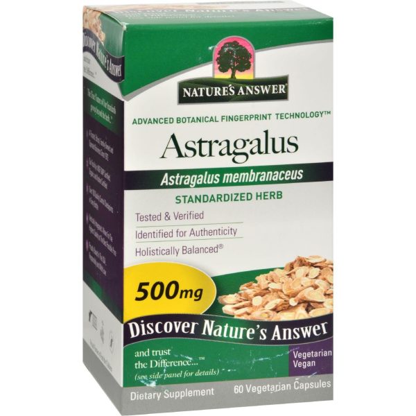 Nature s Answer Astragalus Root Extract - 60 Vegetarian Capsules Online Hot Sale