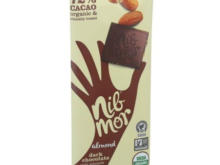 Nibmor Organic Dark Chocolate Bars - Almond - 2.2 Oz Bars - Case Of 12 on Sale