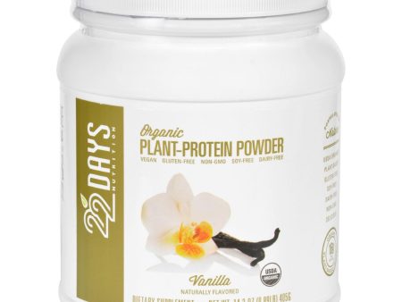 22 Days Nutrition Plant Protein Powder - Organic - Vanilla - 14.3 Oz on Sale