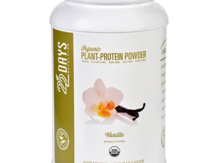 22 Days Nutrition Plant Protein Powder - Organic - Vanilla - 28.6 Oz Supply