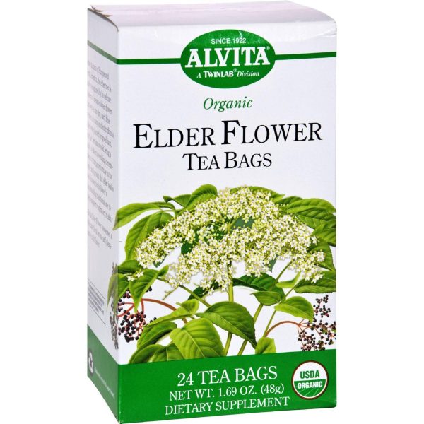 Alvita Teas Organic Elder Flower Tea Bags - 24 Bags Online Hot Sale