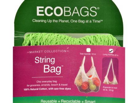 Ecobags Market Collection String Bags Long Handle - Lime - 1 Bag Fashion