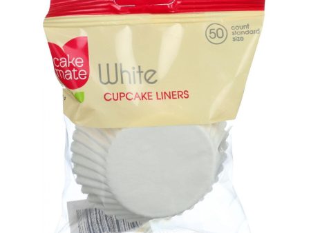 Cake Mate Cupcake Liners - Standard Size - White - 50 Count - Case Of 12 Cheap