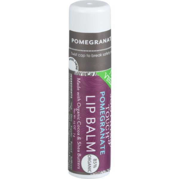 Soothing Touch Lip Balm - Organic - Pomegranate - .25 Oz - Case Of 12 For Sale