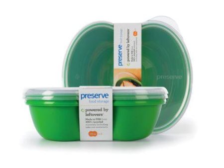 Preserve Square Food Storage Set - Green - Case Of 8 - 2 Packs on Sale