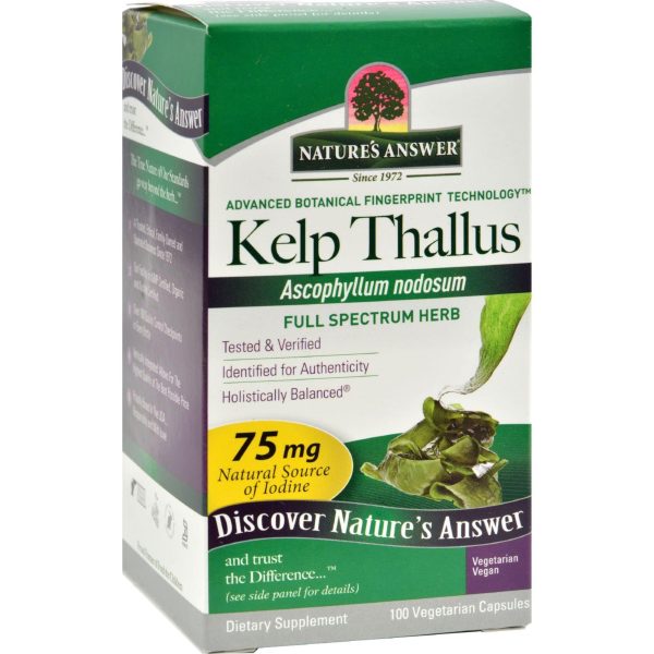 Nature s Answer Kelp Thallus - 100 Capsules Supply