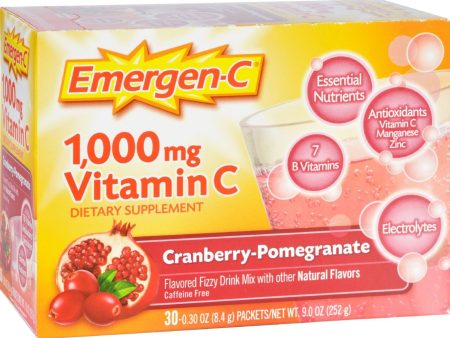 Alacer Emergen-c Vitamin C Fizzy Drink Mix Cranberry Pomegranate - 1000 Mg - 30 Packets Online