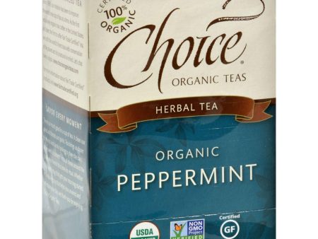 Choice Organic Teas Peppermint Herb Tea - 16 Tea Bags - Case Of 6 Online Hot Sale