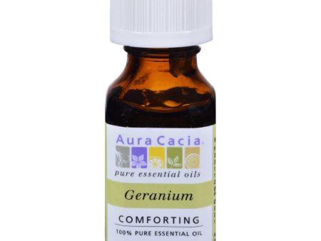 Aura Cacia Pure Essential Oil Geranium - 0.5 Fl Oz Online now