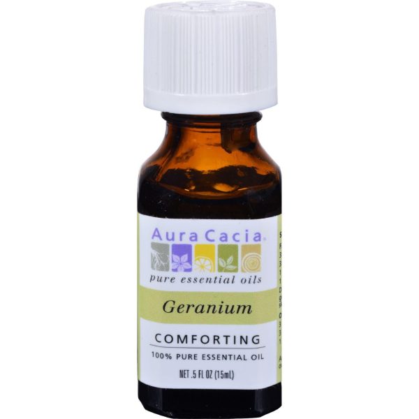 Aura Cacia Pure Essential Oil Geranium - 0.5 Fl Oz Online now