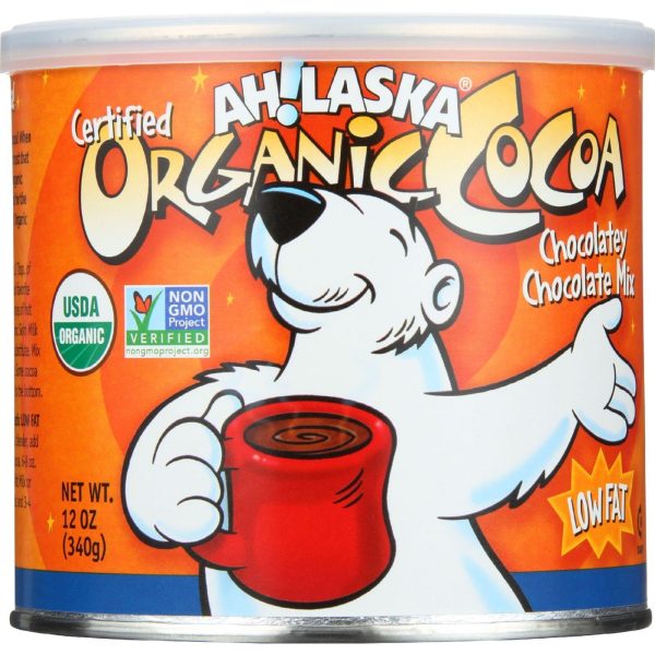 Ahlaska Cocoa Mix - Organic - Chocolatey Chocolate - Low Fat - 12 Oz - Case Of 12 Sale