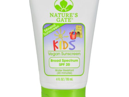 Nature s Gate Mineral Kids Block Spf 20 Fragrance Free - 4 Fl Oz Online now