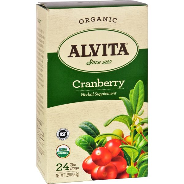 Alvita Tea - Organic - Cranberry Herbal - 24 Tea Bags Fashion