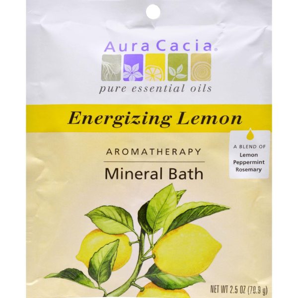 Aura Cacia Aromatherapy Mineral Bath Energizing Lemon - 2.5 Oz - Case Of 6 For Sale