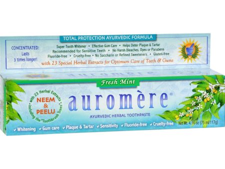 Auromere Toothpaste - Ayurvedic Herbal - Fresh Mint - 4.16 Oz - Case Of 12 Cheap