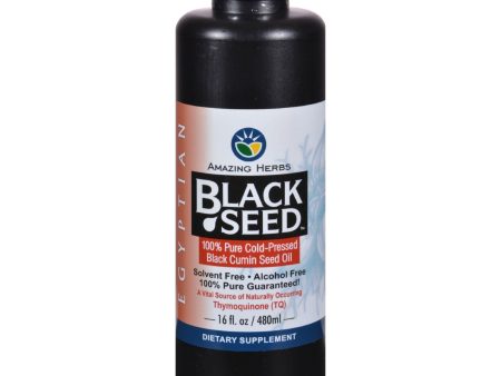 Amazing Herbs Black Seed Oil - Cold Pressd - Egyptian - 16 Fl Oz For Sale