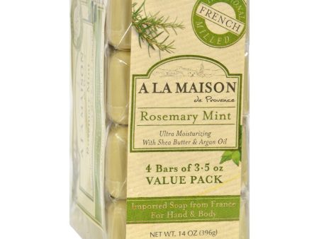 A La Maison Bar Soap - Rosemary Mint - Value 4 Pack Supply