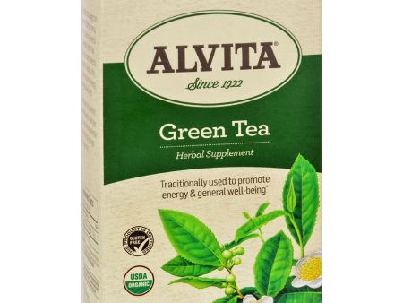 Alvita Organic Green Tea Herbal Supplement - 24 Tea Bags Hot on Sale