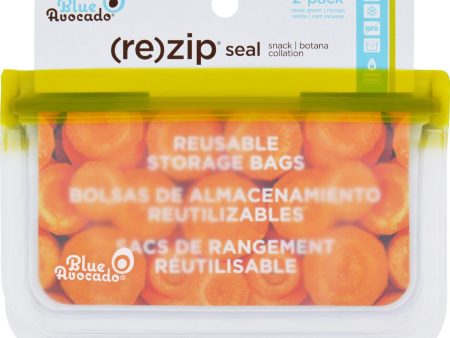 Blue Avocado Bag - Re-zip - Snack - Green - 2 Count Discount