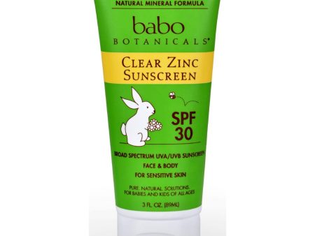 Babo Botanicals Sunscreen - Clear Zinc - Spf 30 - 3 Fl Oz Online now