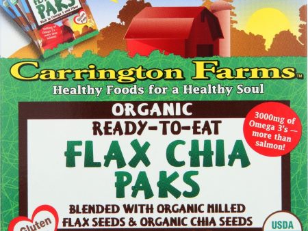 Carrington Farms Flax Paks - Organic - Ready To Eat - Chia - 12 Count - Case Of 6 For Discount