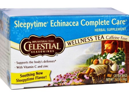 Celestial Seasonings Sleepytime Echinacea Complete Care Wellness Tea - 20 Tea Bags - Case Of 6 Discount