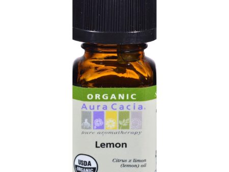 Aura Cacia Organic Essential Oil - Lemon - .25 Oz Online Sale