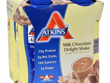 Atkins Advantage Rtd Shake Milk Chocolate Delight - 11 Fl Oz Each - Pack Of 4 Fashion