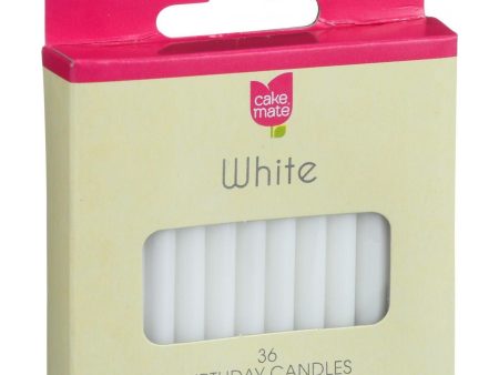 Cake Mate Birthday Party Candles - Round - White - 2 In X 3-16 In - 36 Count - Case Of 12 For Sale