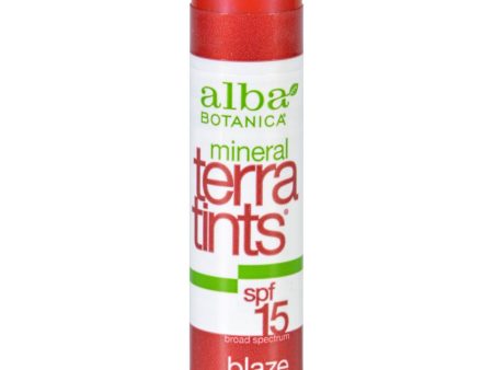 Alba Botanica Terra Tints Lip Balm Spf 15 Blaze - 0.15 Oz - Case Of 12 Online Hot Sale