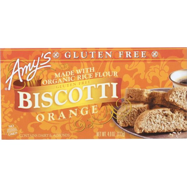 Amys Biscotti - Organic - Orange - Gluten Free - 4 Oz - Case Of 6 Online Hot Sale