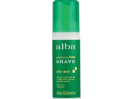 Alba Botanica Moisturizing Foam Shave Aloe Mint - 5 Fl Oz Supply