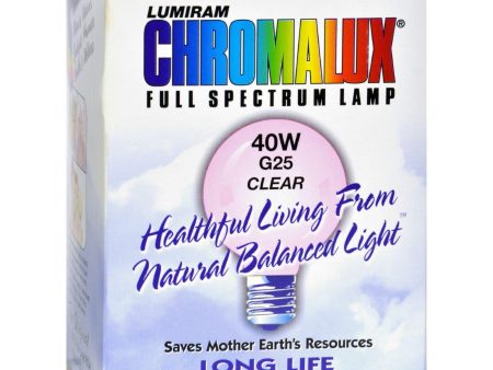 Chromalux Light Bulb Golbe Clear - 40w Bulb. Discount