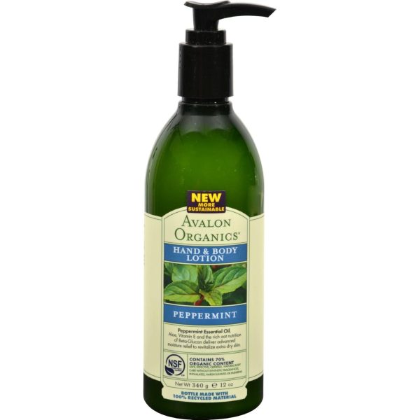 Avalon Organics Hand And Body Lotion Peppermint - 12 Fl Oz Online Hot Sale