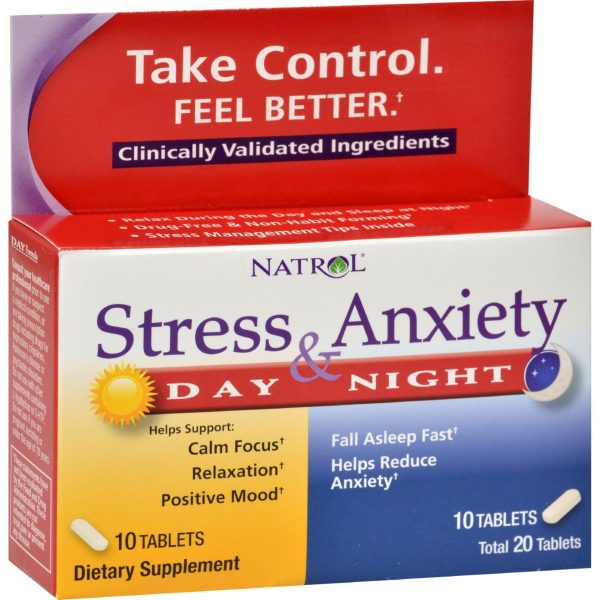 Natrol Stress Anxiety Day And Nite Formula - 20 Tablets on Sale