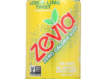 Zevia Soda - Zero Calorie - Lemon Lime Twist - Can - 6-12 Oz - Case Of 4 For Sale